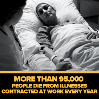 More than 95,000 people die from illnesses contracted at work every year