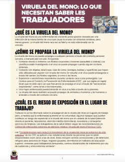 Viruela del Mono: Lo Que Necesitan Saber Trabajadores