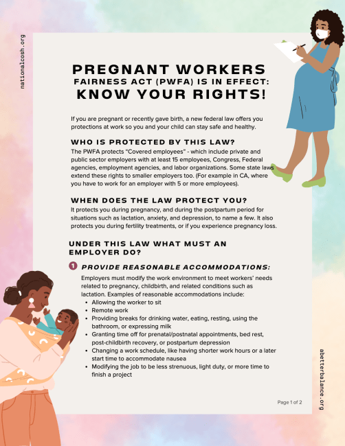 Pregnant Workers Fairness Act National Council for Occupational